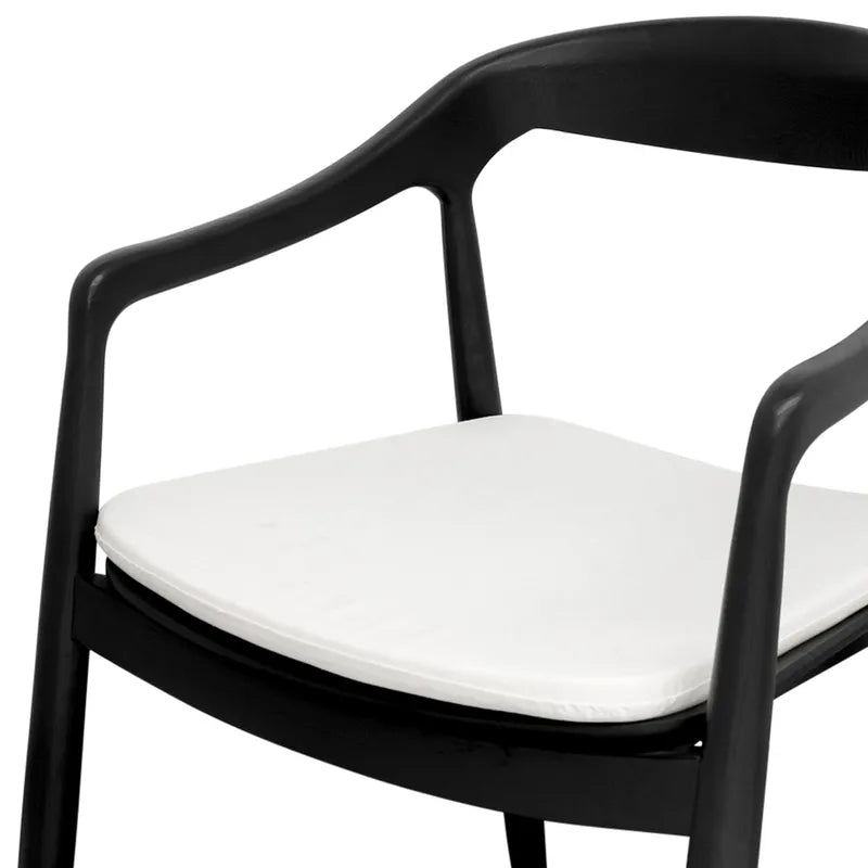 Astrid Ashwood Dining Chair - Black / White Linen - Set of 2