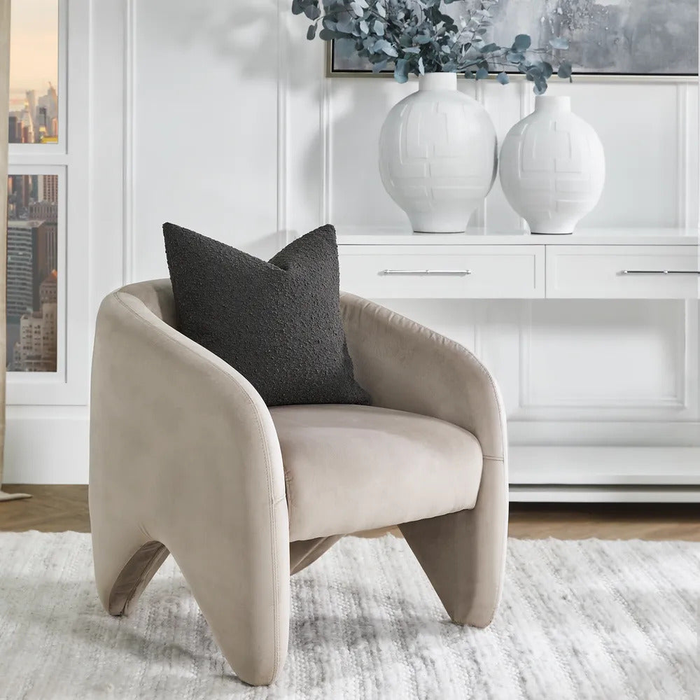 Maine Armchair - Taupe Velvet