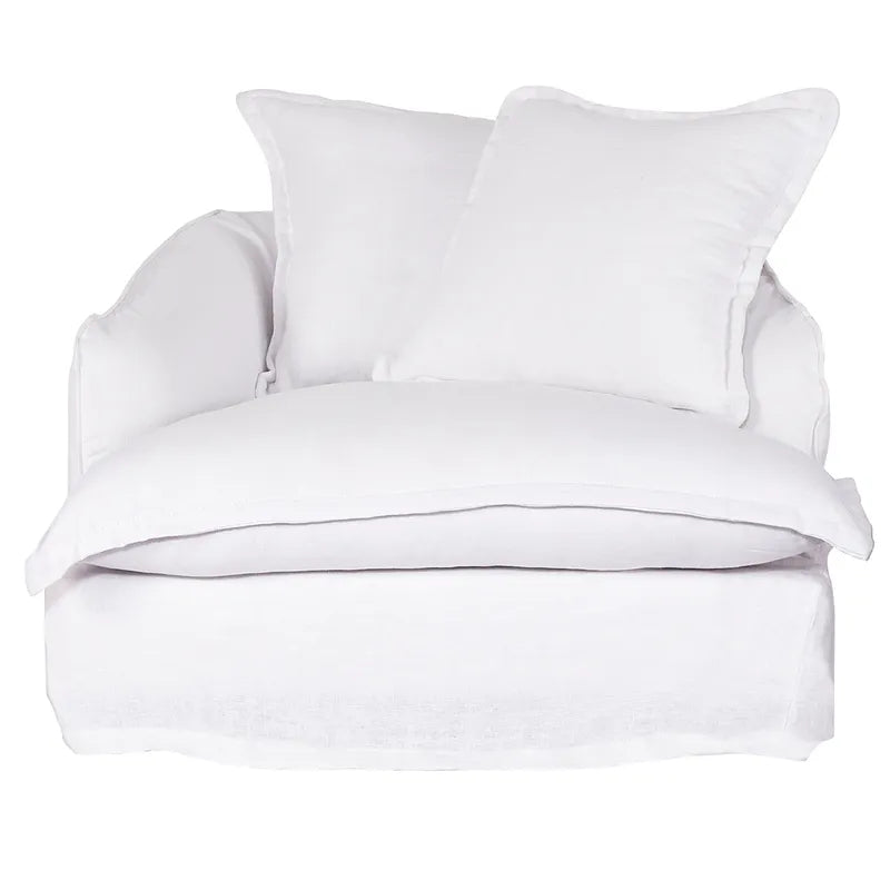 Hayman Slip Cover Armchair - White Linen