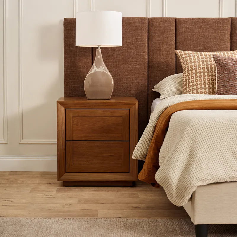 Balmain Tall Bedside Table - Walnut