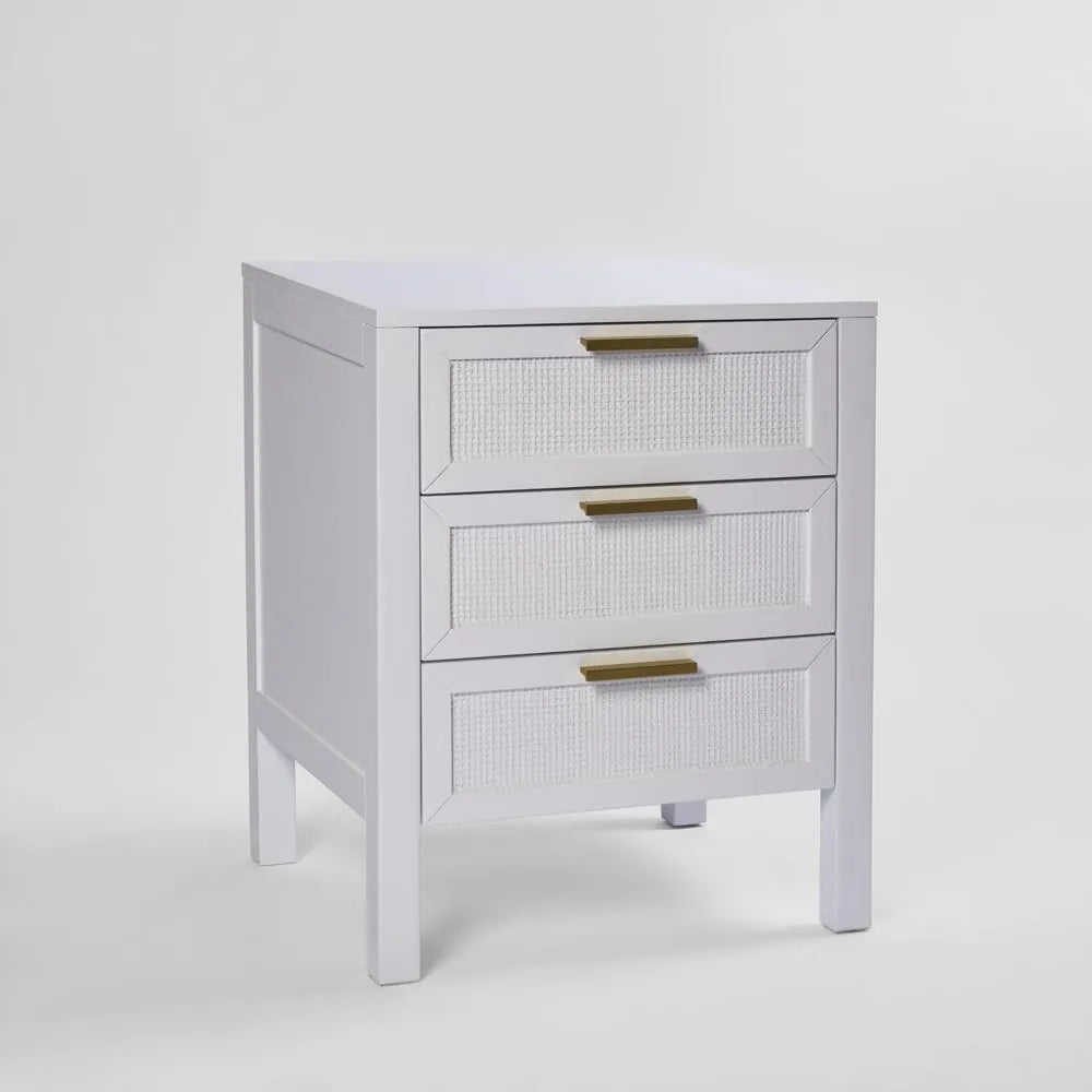Santorini Bedside Table With 3 Drawers