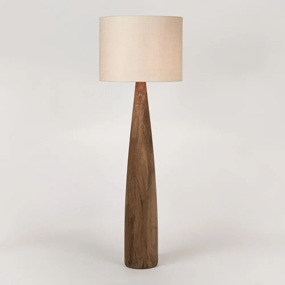 Samson Wood Floor Lamp Saddle Base - Natural Shade