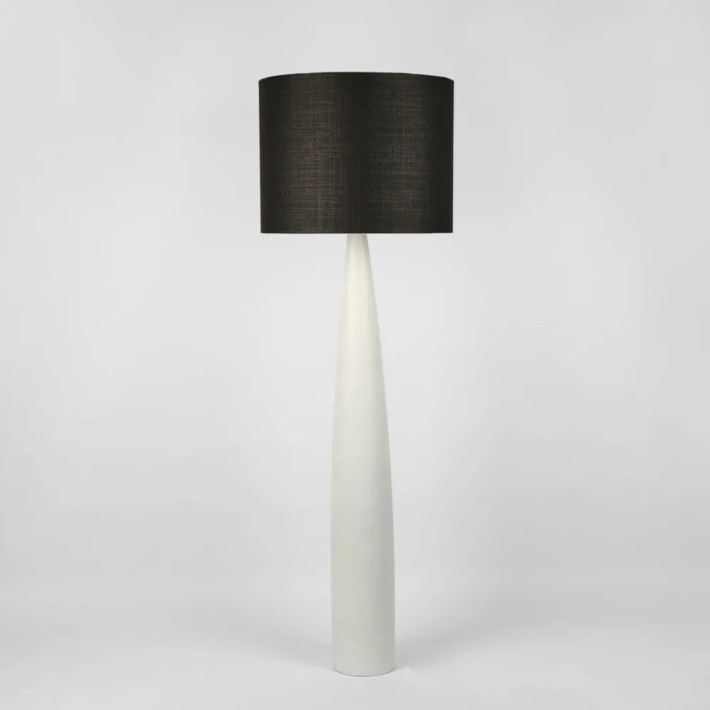 Samson Floor Lamp - White - Black Shade