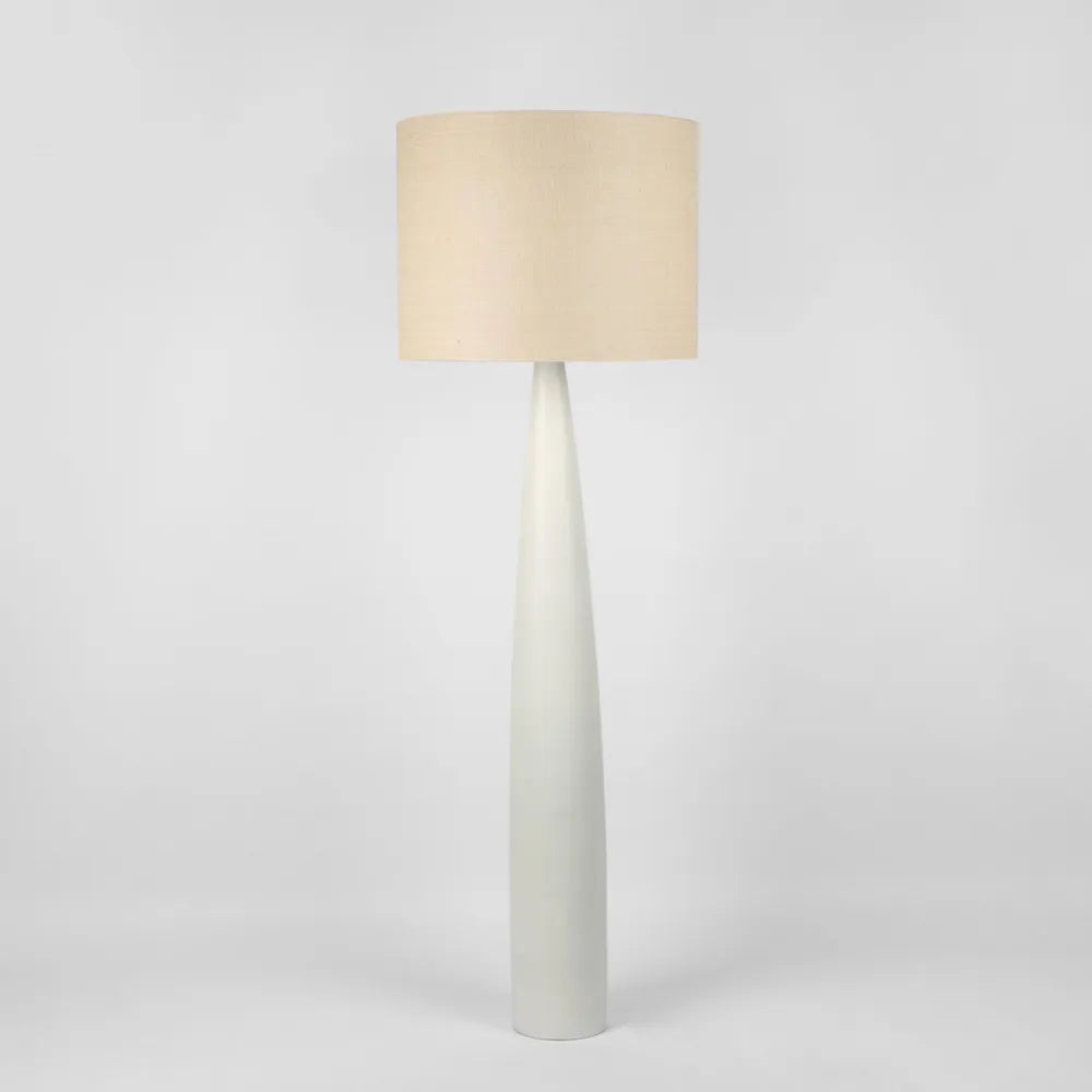 Samson Floor Lamp - White - Natural Shade