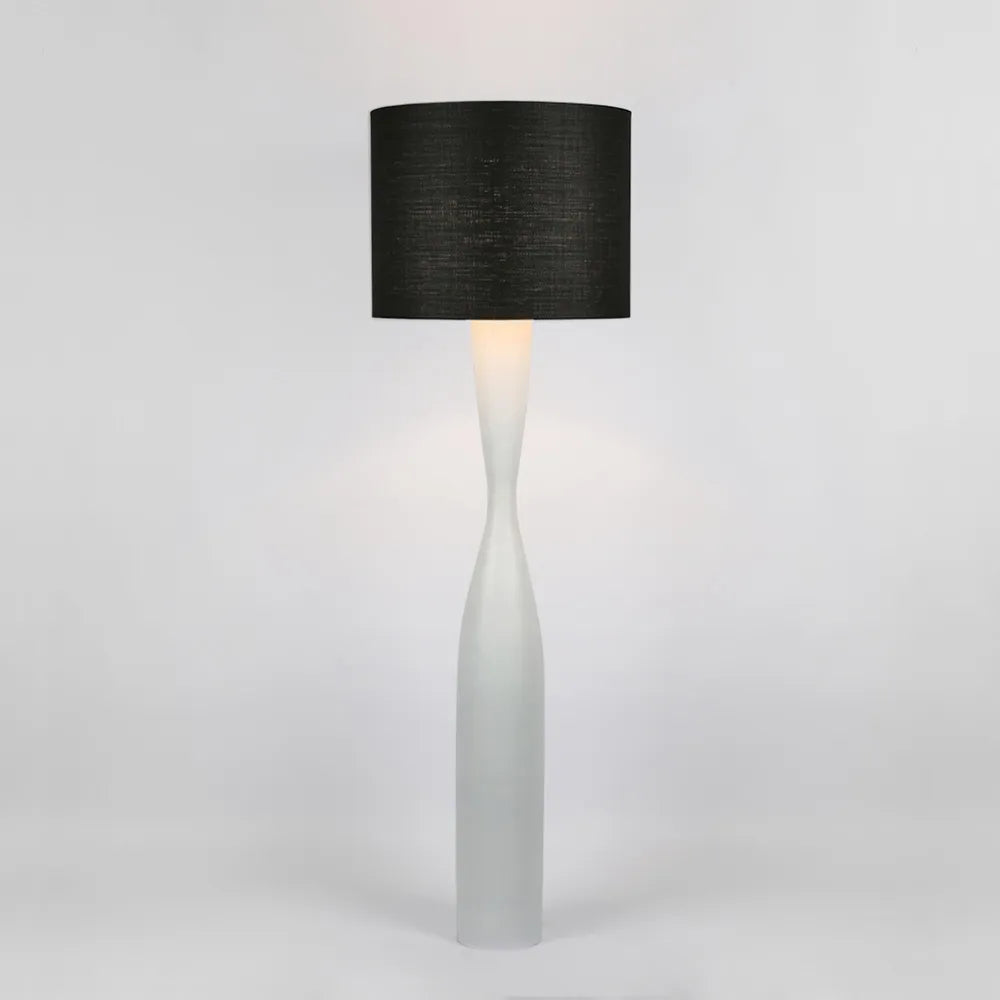 Callum Floor Lamp Base - White - Black Shade