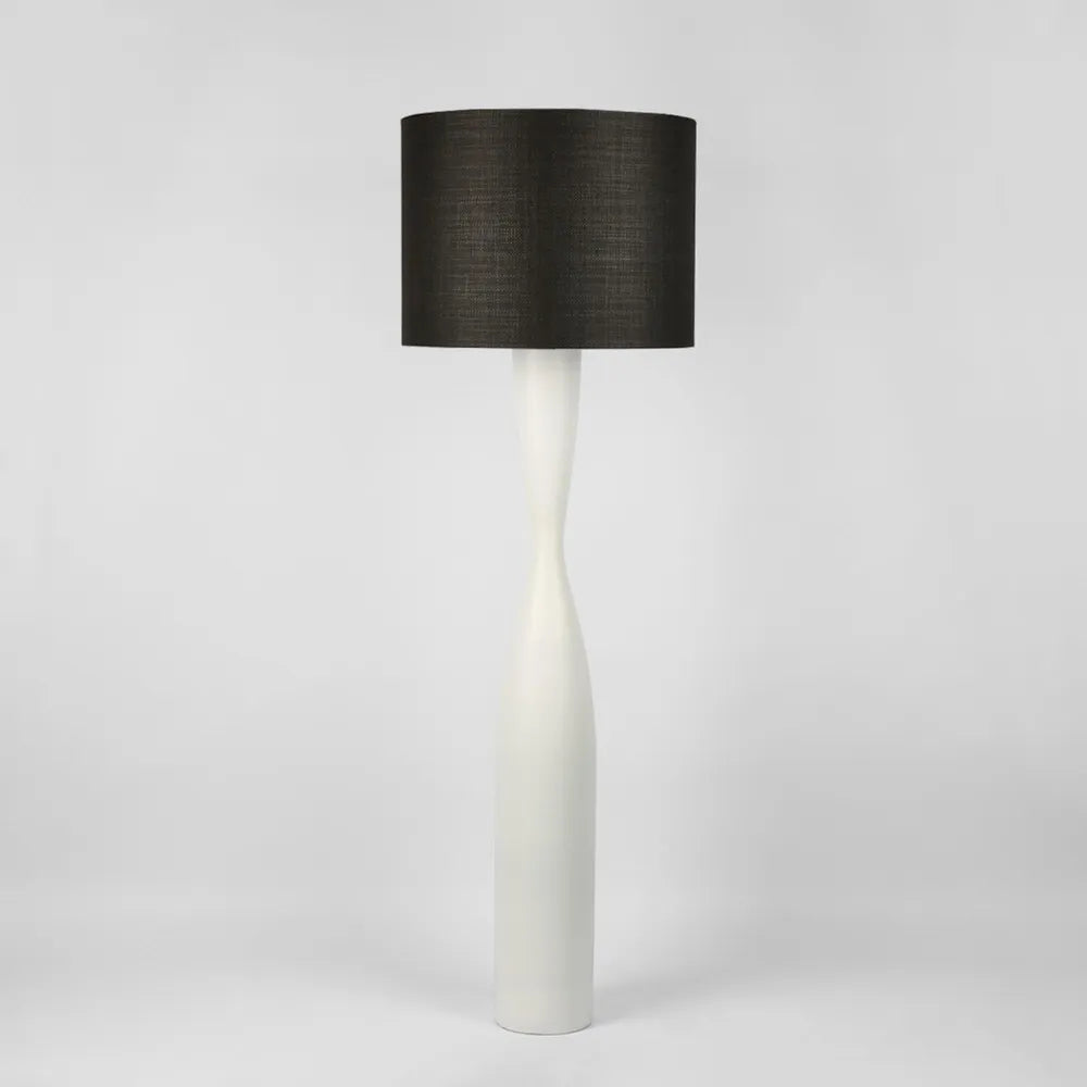 Callum Floor Lamp Base - White - Black Shade