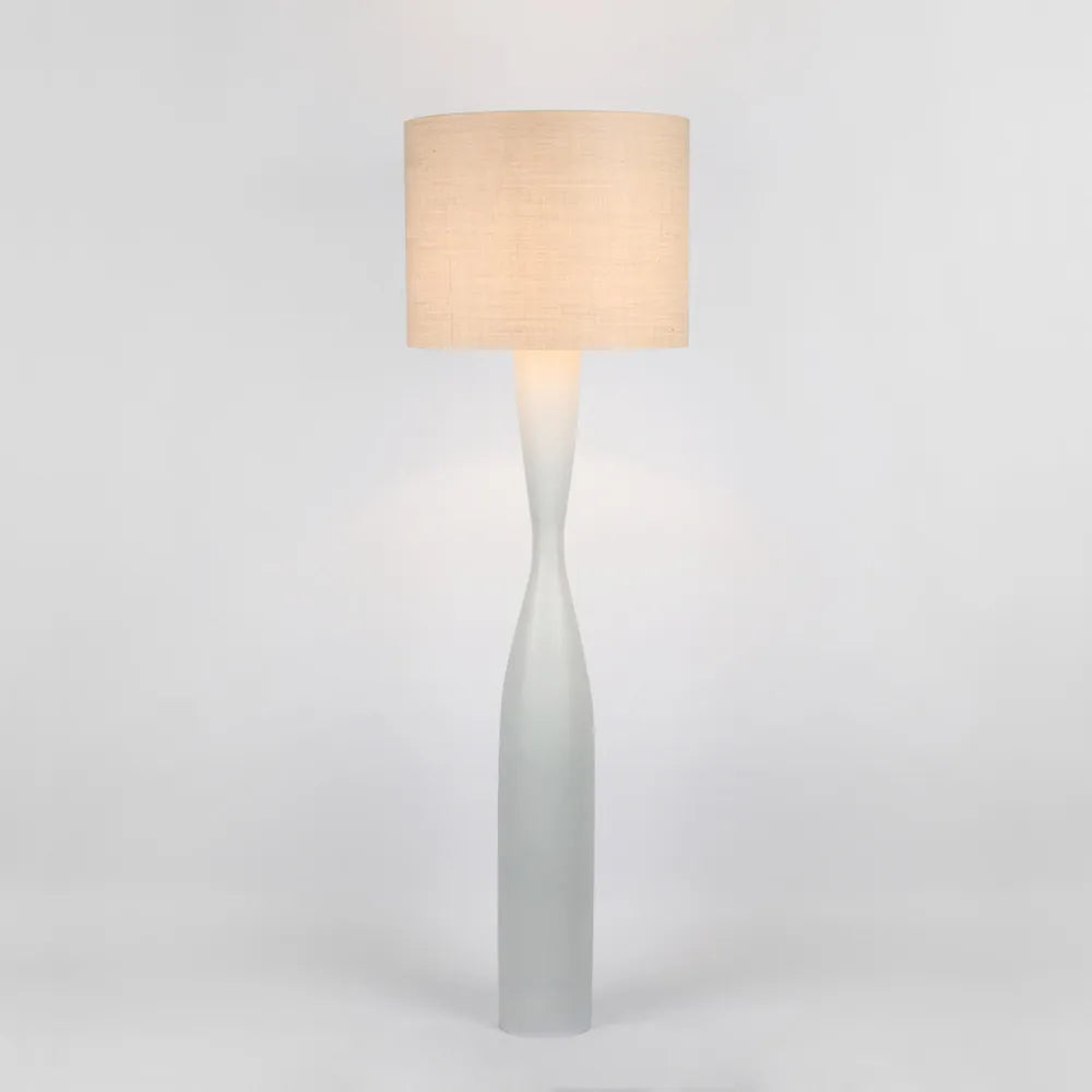 Callum Floor Lamp Base - White - Natural Shade