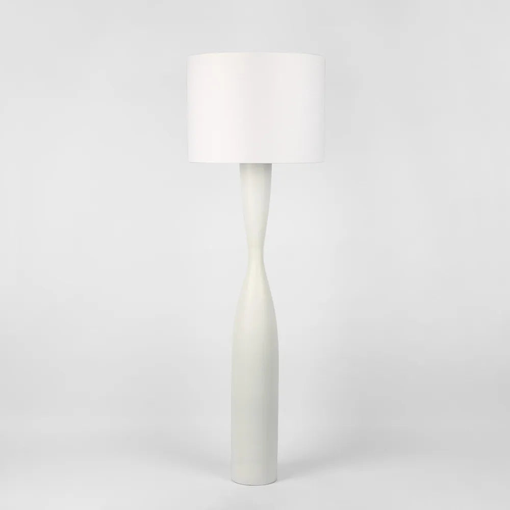 Callum Floor Lamp Base - White - White Shade