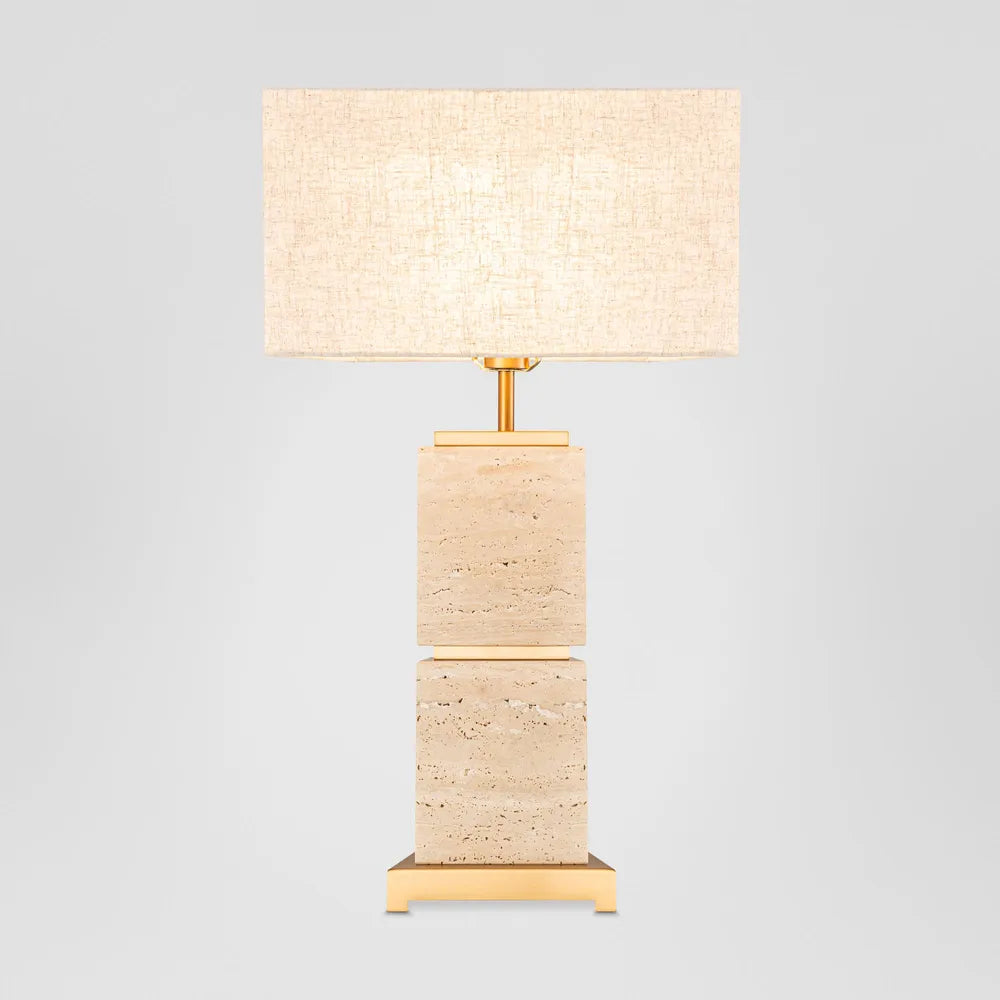 Ashley Travertine Table Lamp With Shade