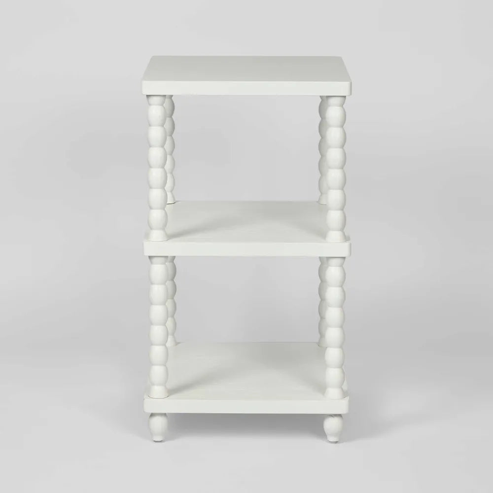 Bobbin Oak Side Table - White