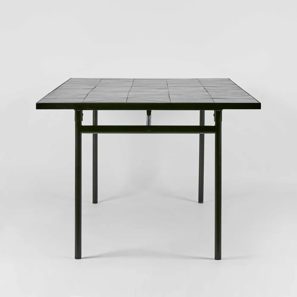 Sheffield Iron/Tiled Outdoor Dining Table - Black