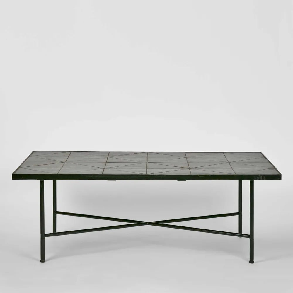 Sheffield Iron/Tiled Outdoor Coffee Table - Black