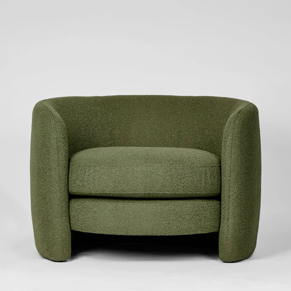 Cora Lounge Chair - Olive Boucle