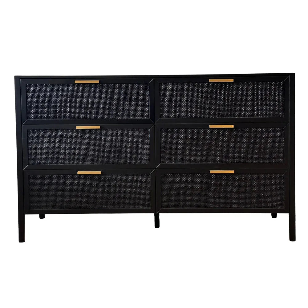 Santorini Dresser 6 Drawers - Black
