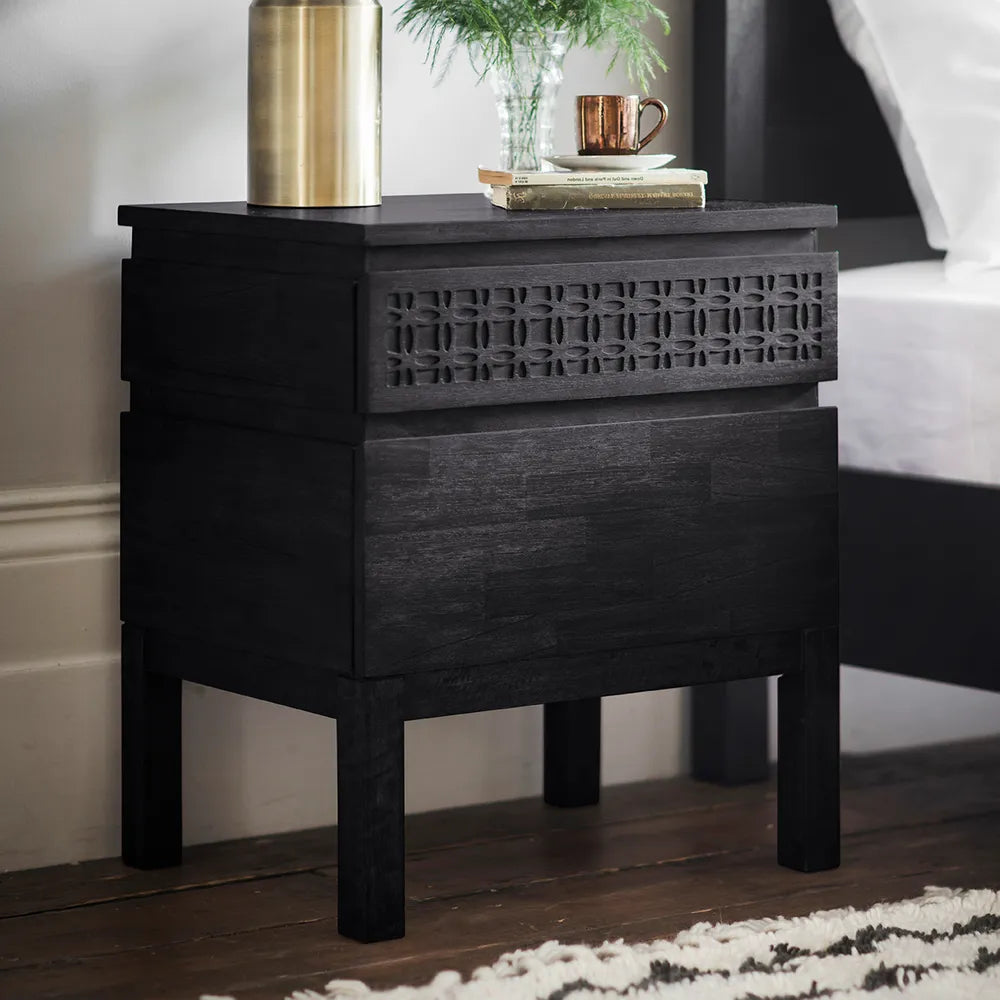 Boho Boutique Bedside Table - 2 Drawer