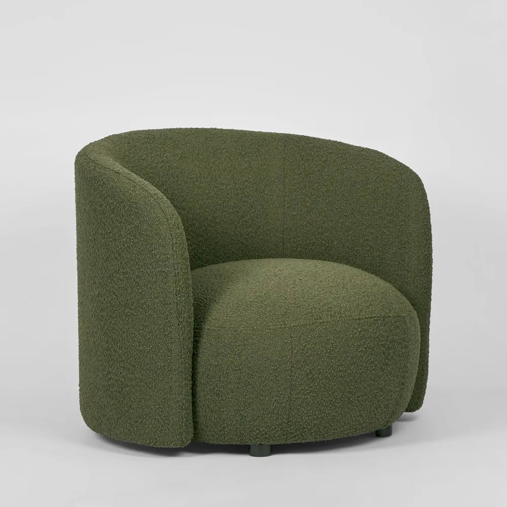 Plume Lounge Chair - Olive Boucle