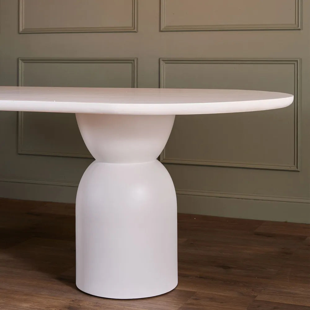 Olive Dining Table - Oval - White