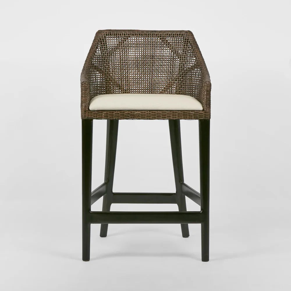 Charlotte Rattan Bar Stool - Soil Brown