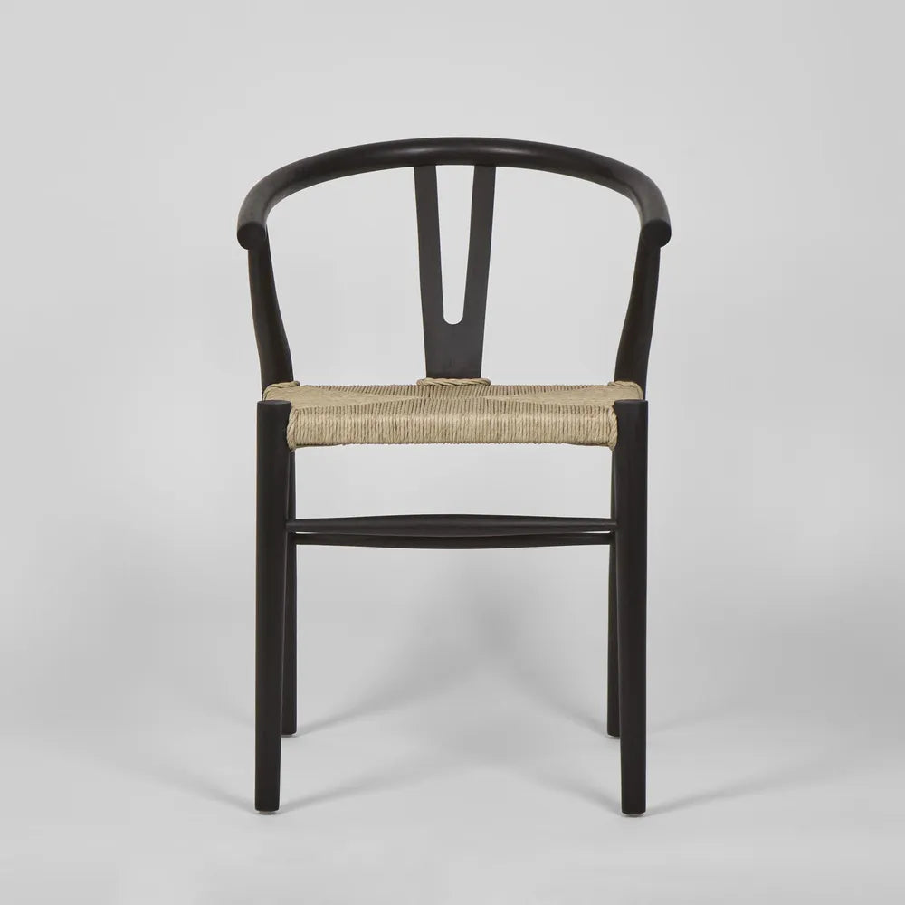 Arc Wishbone Chair - Black/Natural