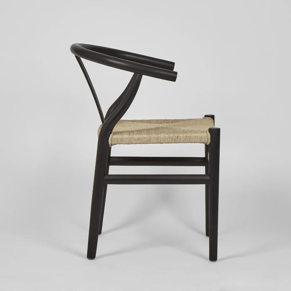 Arc Wishbone Chair - Black/Natural