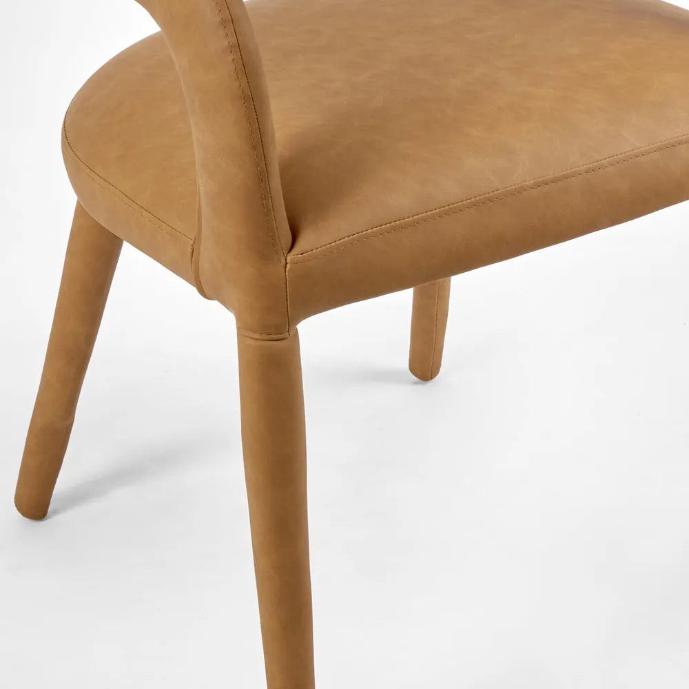 Nolan Dining Armchair - Tan PU