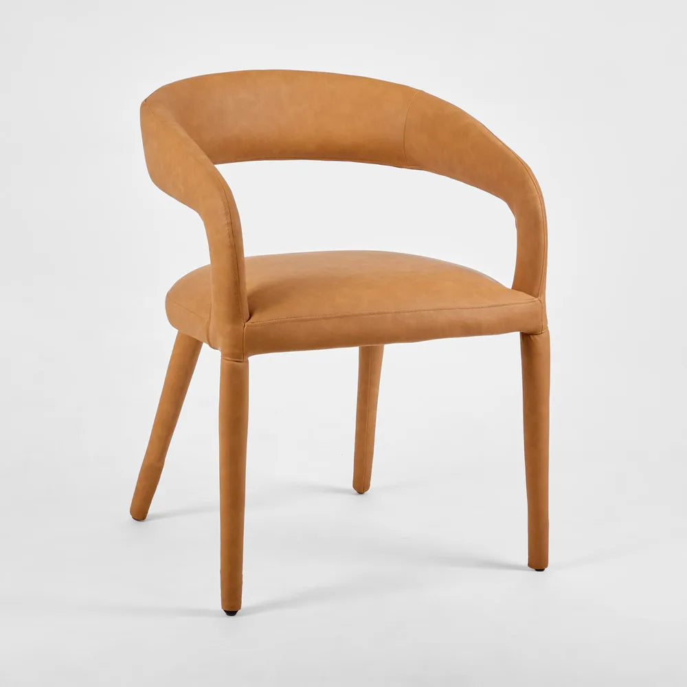 Nolan Dining Armchair - Tan PU