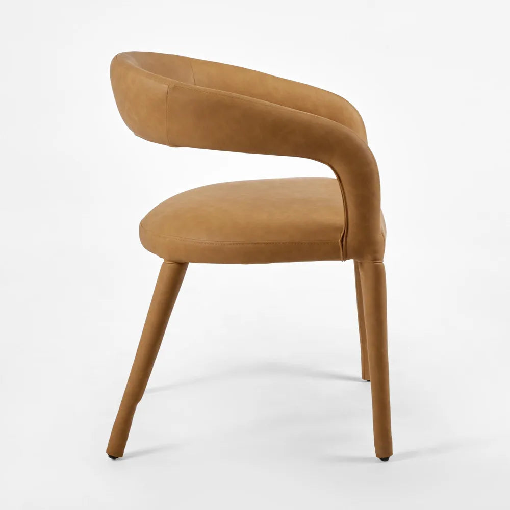 Nolan Dining Armchair - Tan PU