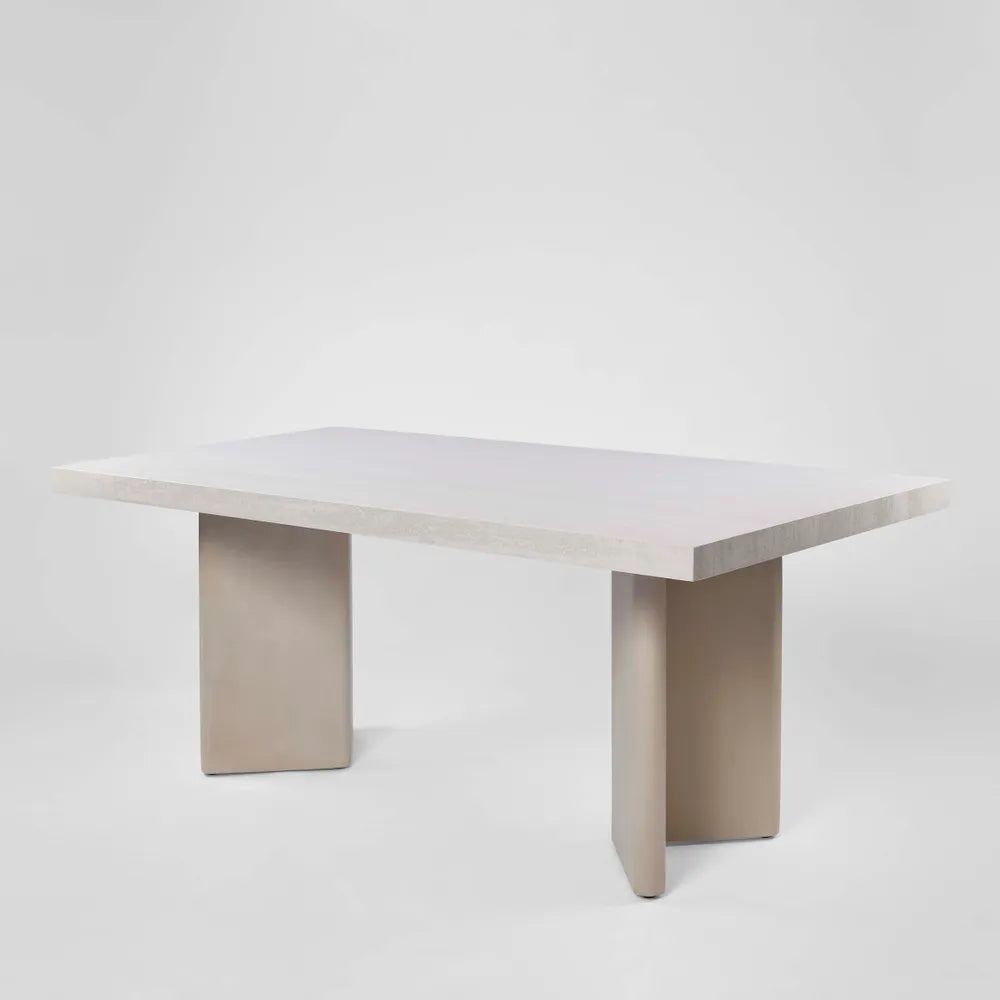 Symon Dining Table - Sintered Stone/Off White