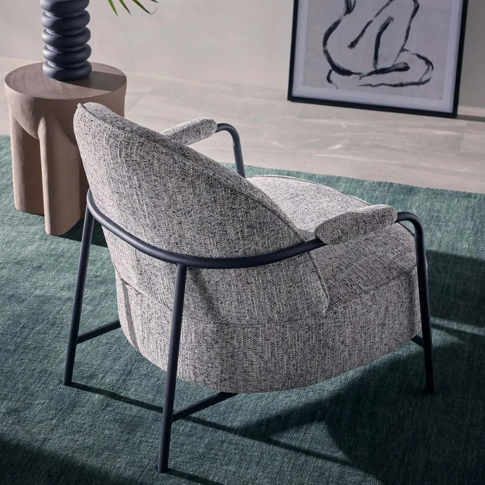 Bon Armchair - Black/Grey Fabric
