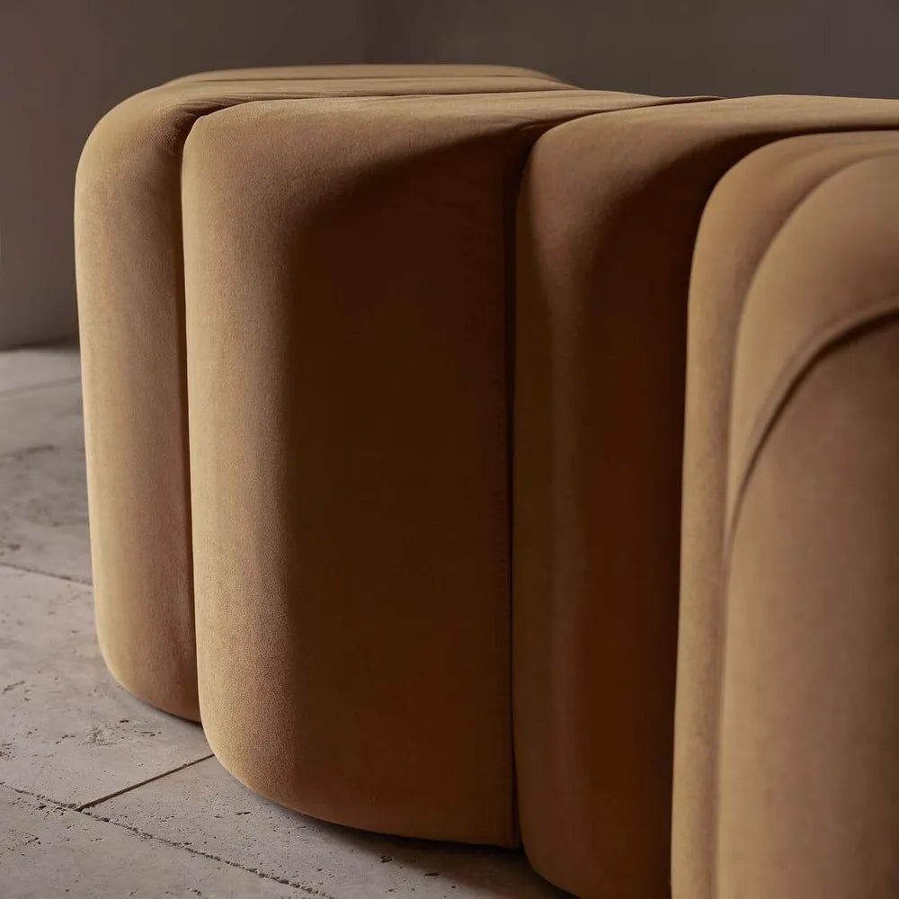 Ridge Bench Ottoman - Mustard