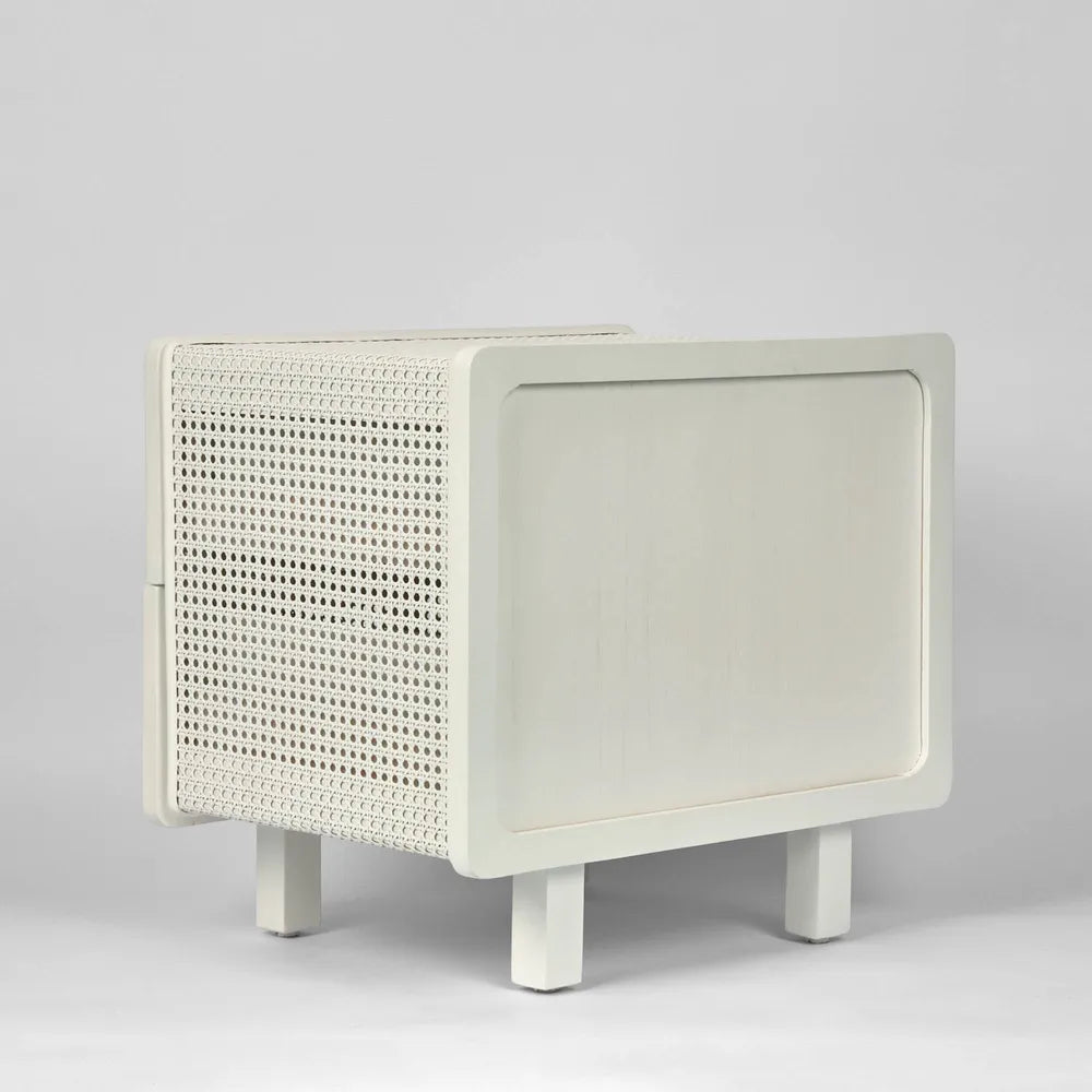 Hayme Bedside Table - Chalk