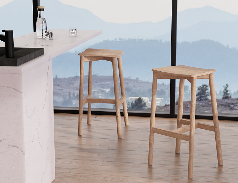 Andi Bar Stool - Backless - Natural Ash