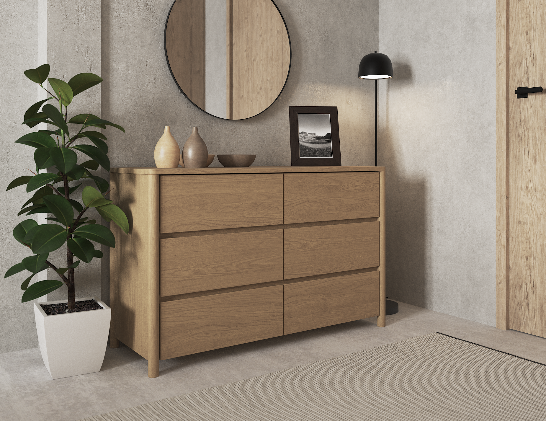 Nordica Solid Oak Chest of Drawers