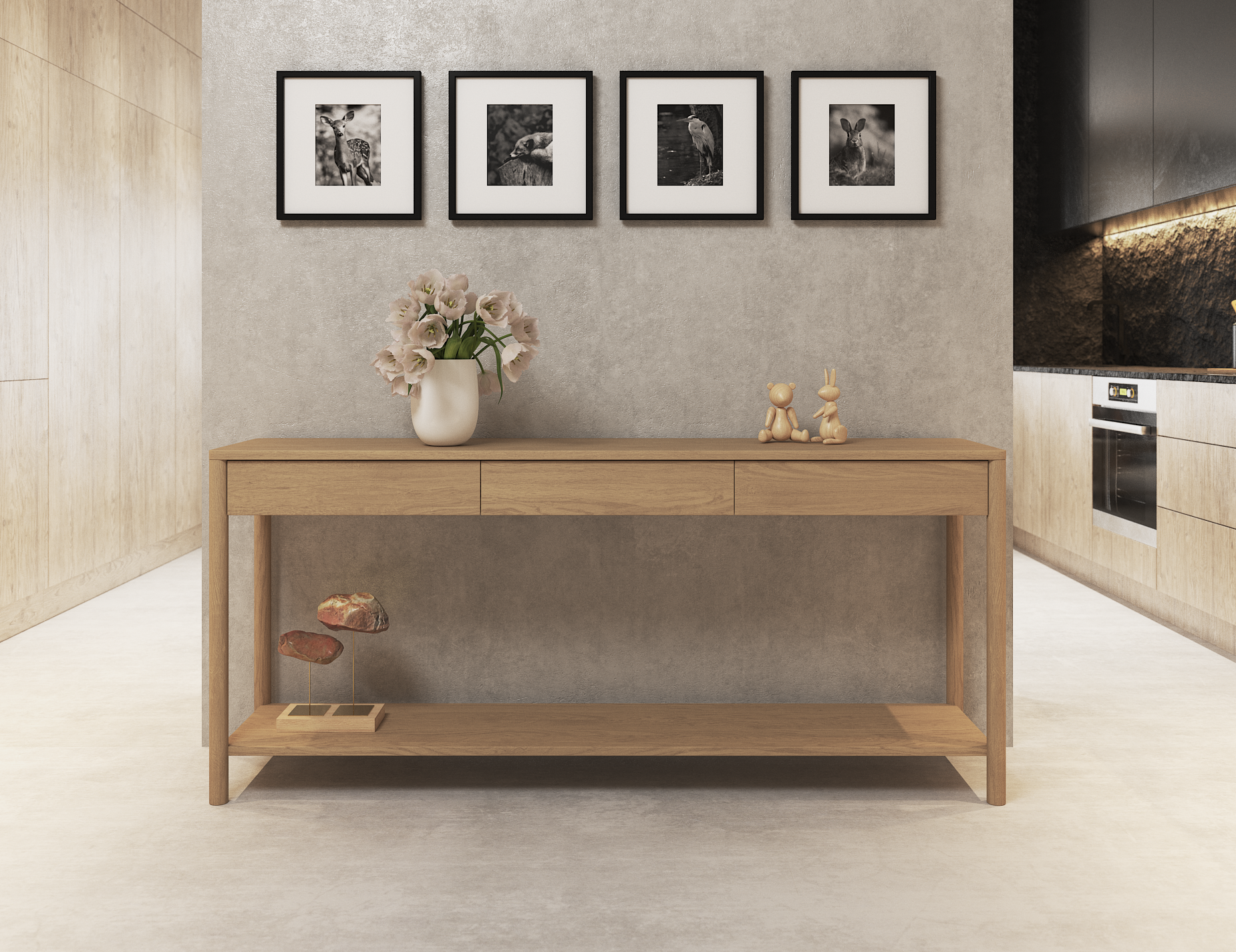 Nordica Solid Oak Console Table