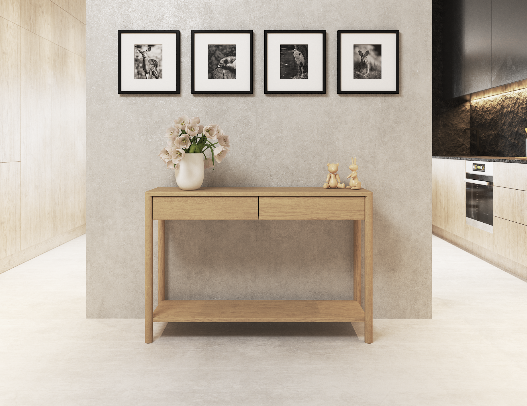 Nordica Solid Oak Console Table