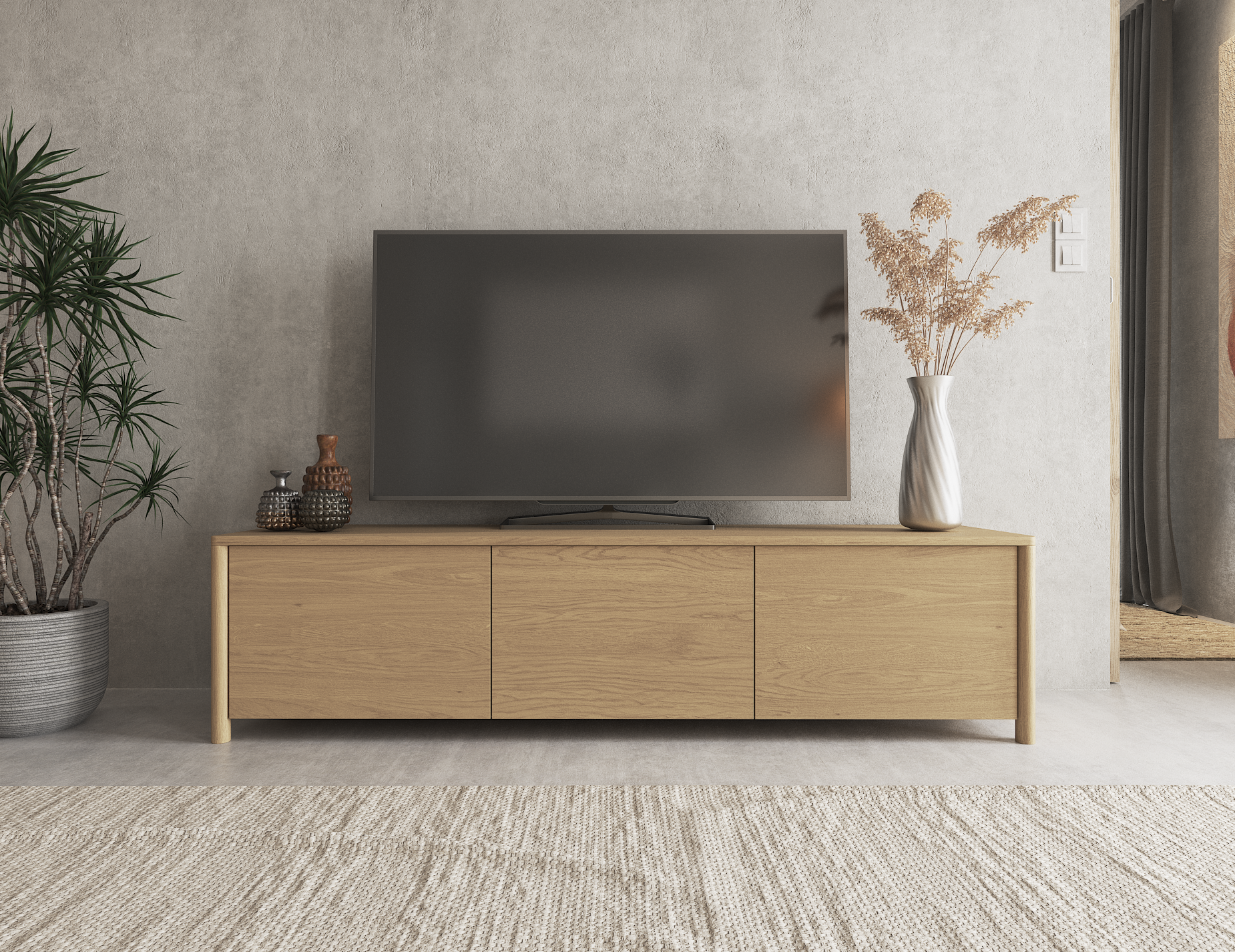 Nordica Solid Oak TV Unit - 180cm