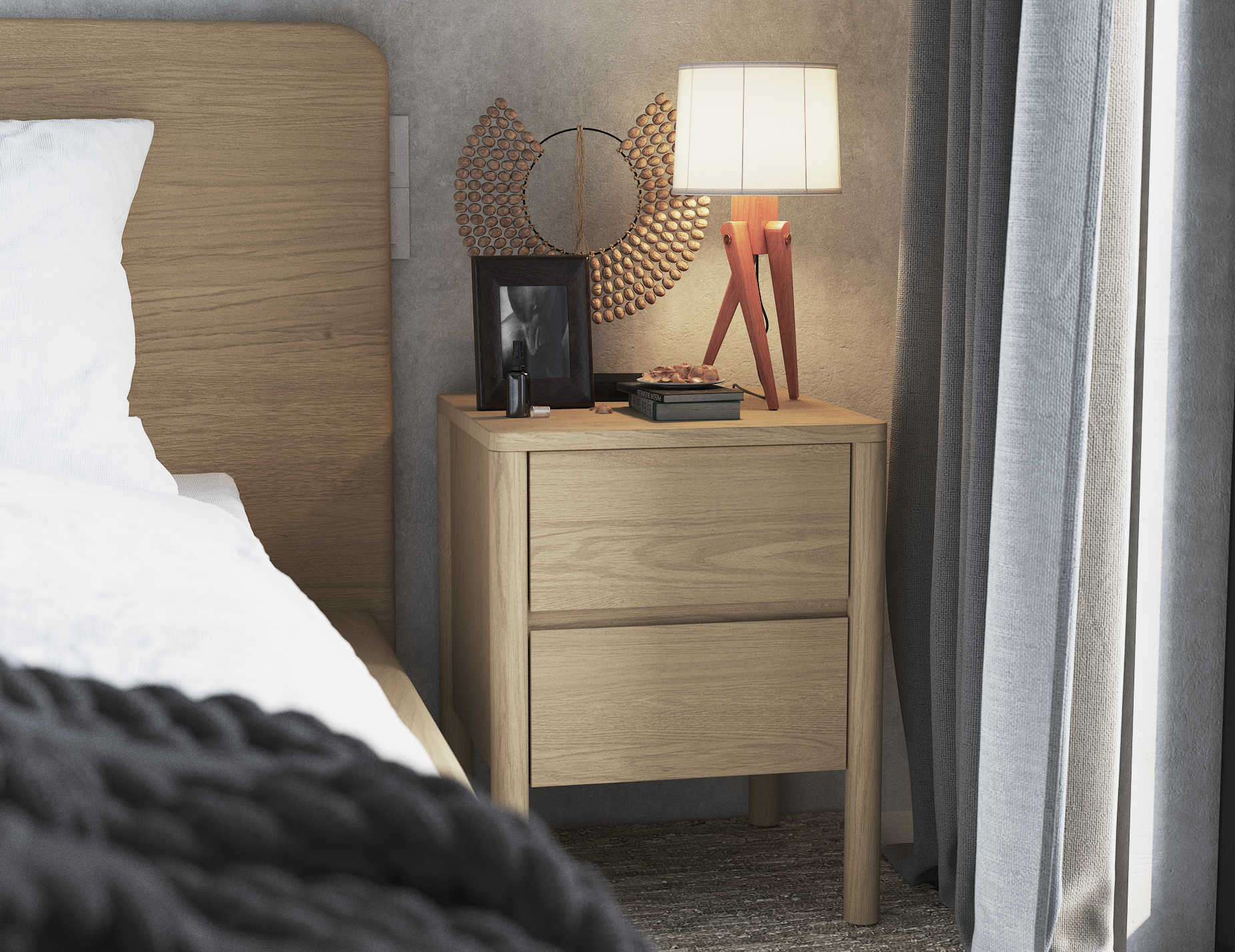 Nordica Solid Oak Bedside Table