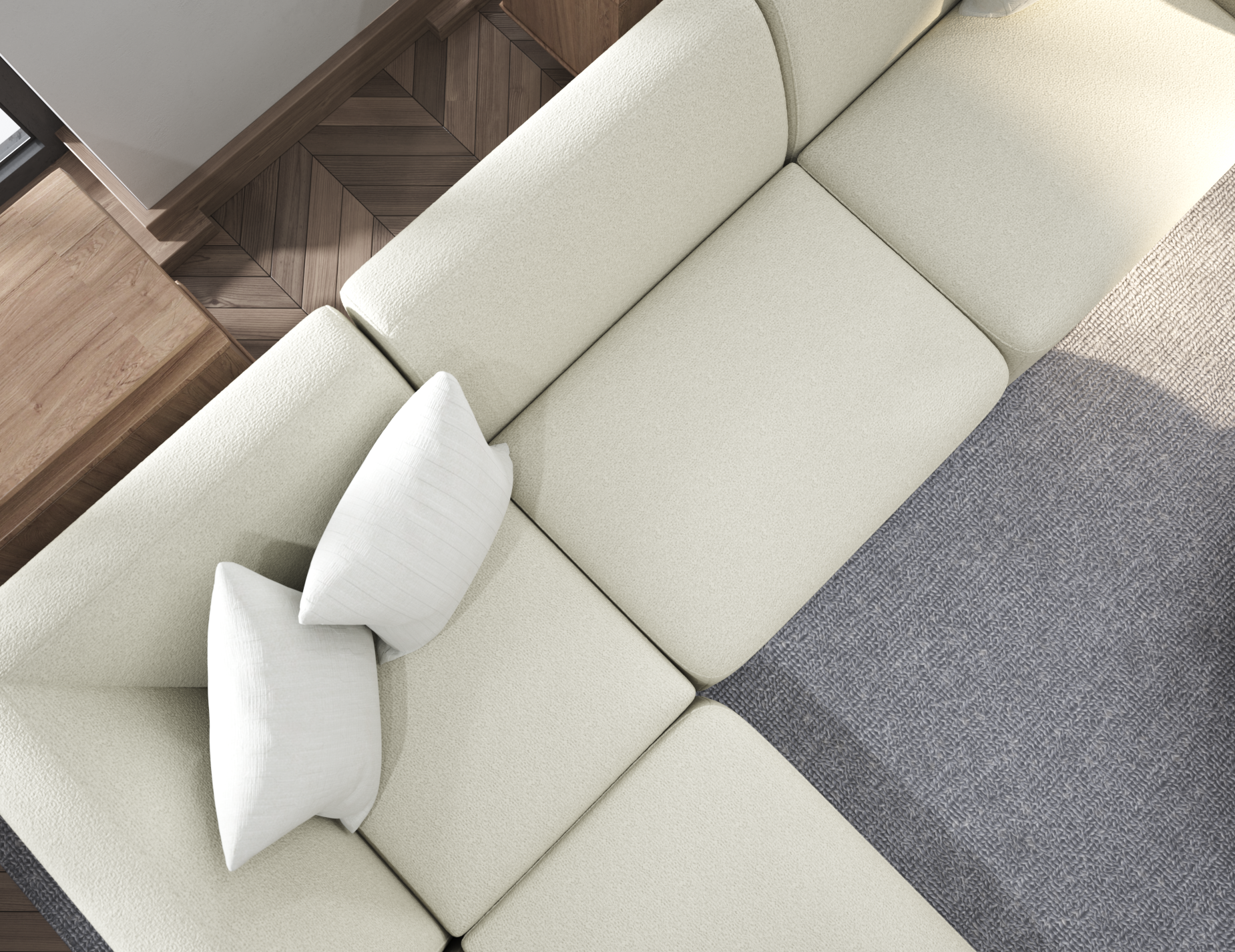 Atticus Modular Sofa - Ivory Cream Fabric