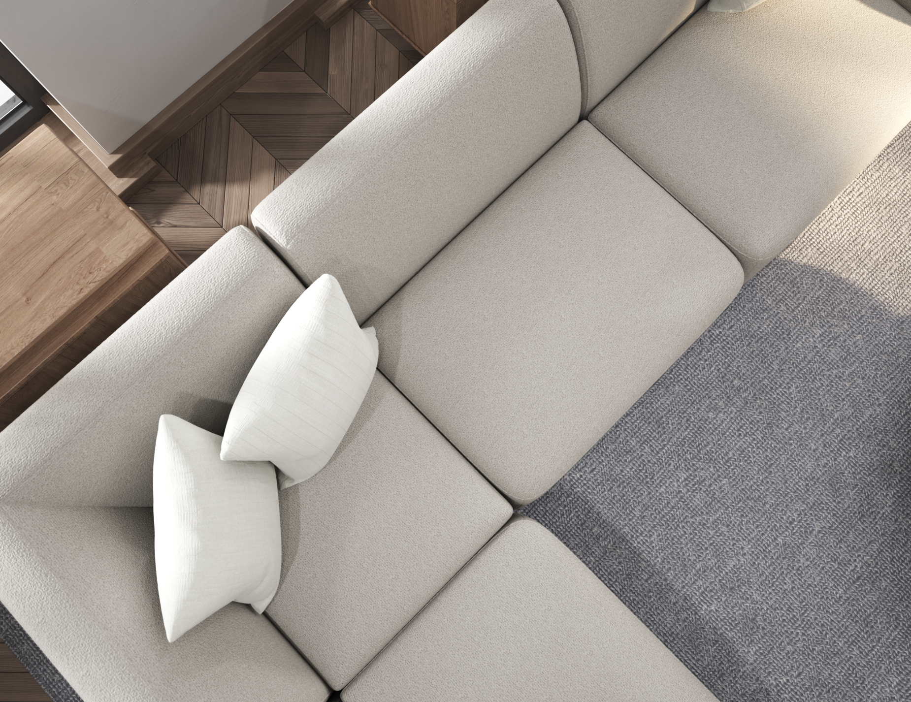 Atticus Modular Sofa - Oyster Fabric