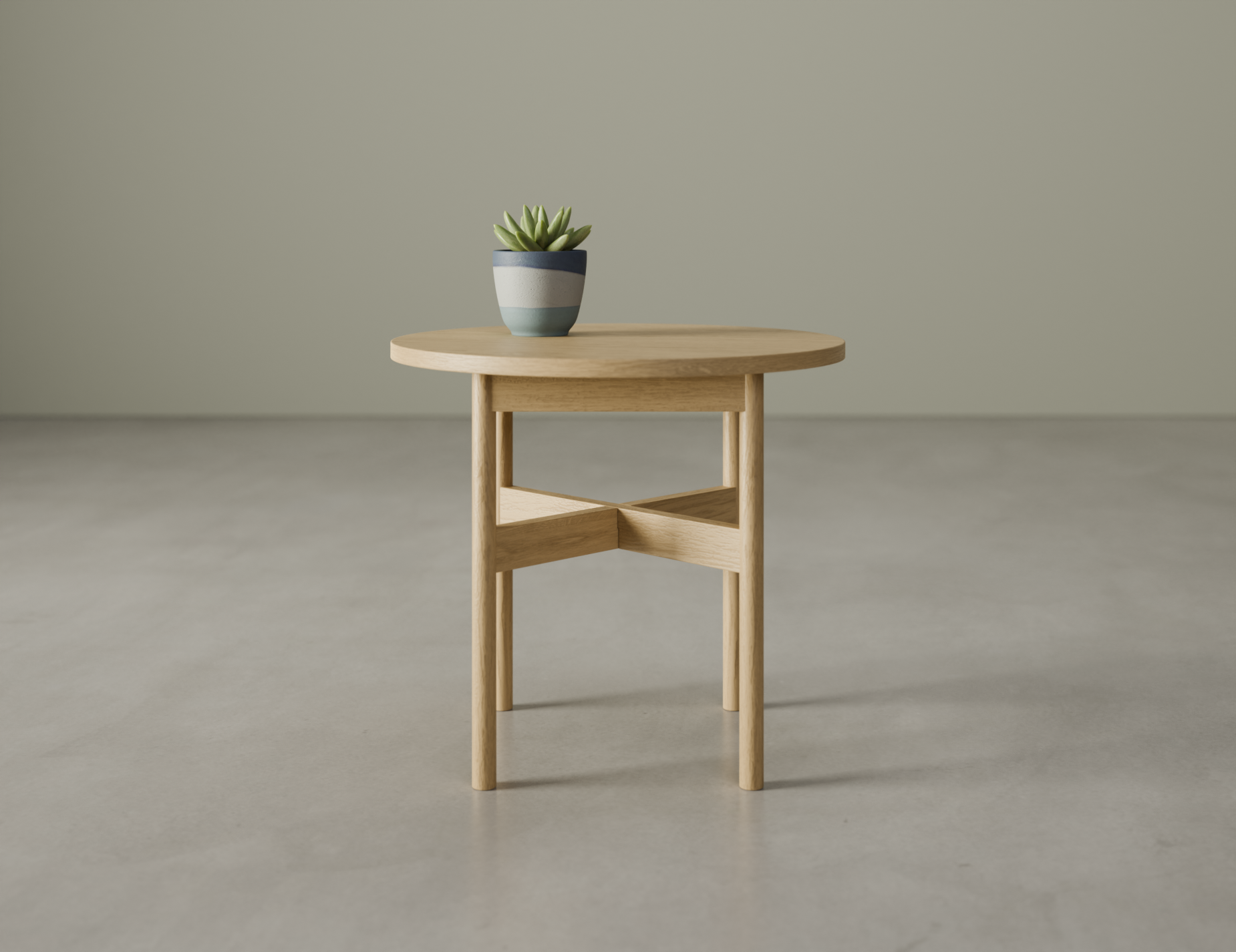 Nordica Solid Oak Round Side Table