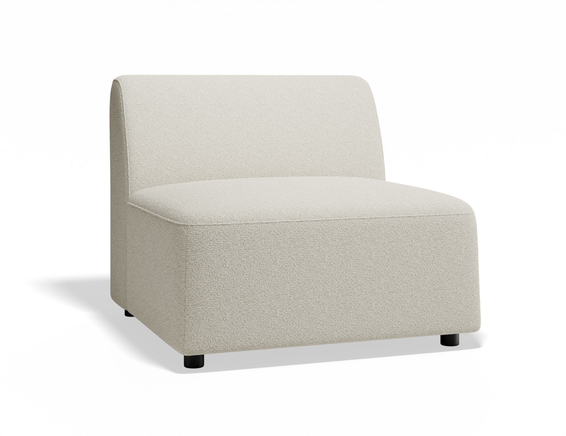 Atticus Modular Sofa Section - Armless - Ivory Cream Fabric