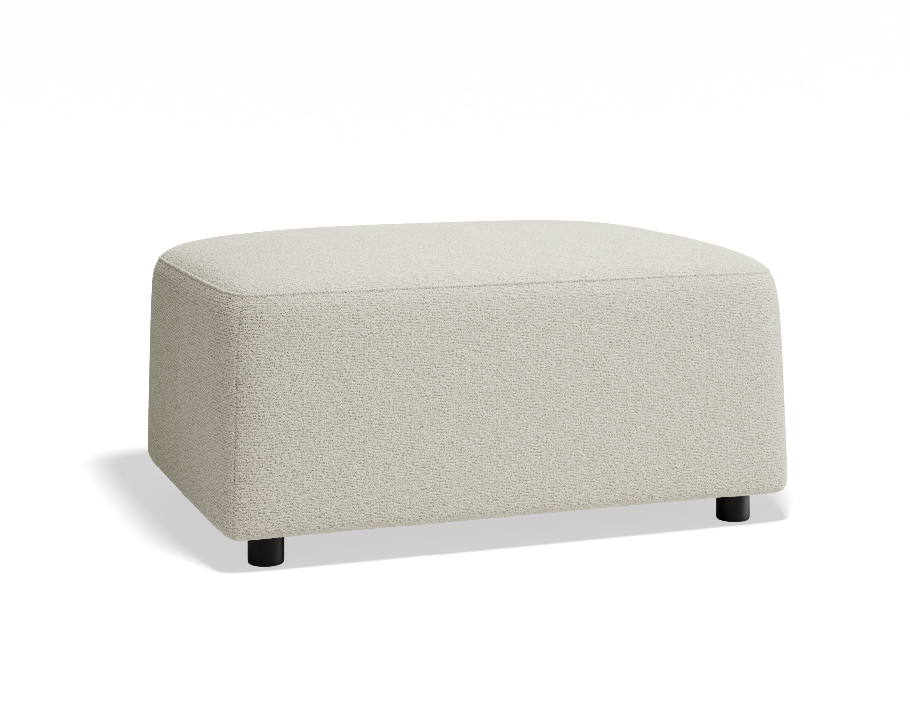 Atticus Ottoman - Ivory Cream Fabric