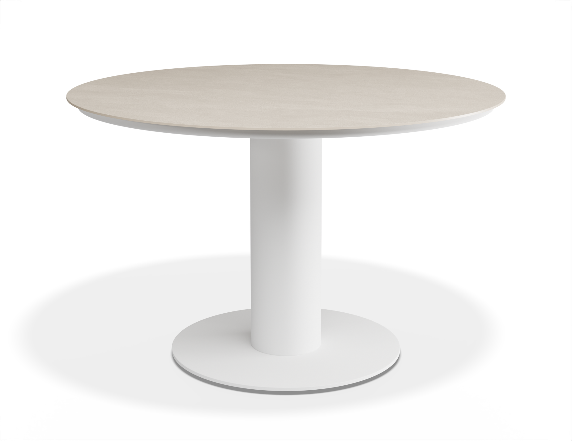 Orb Outdoor Dining Table - White with Alabaster Ceramic Top