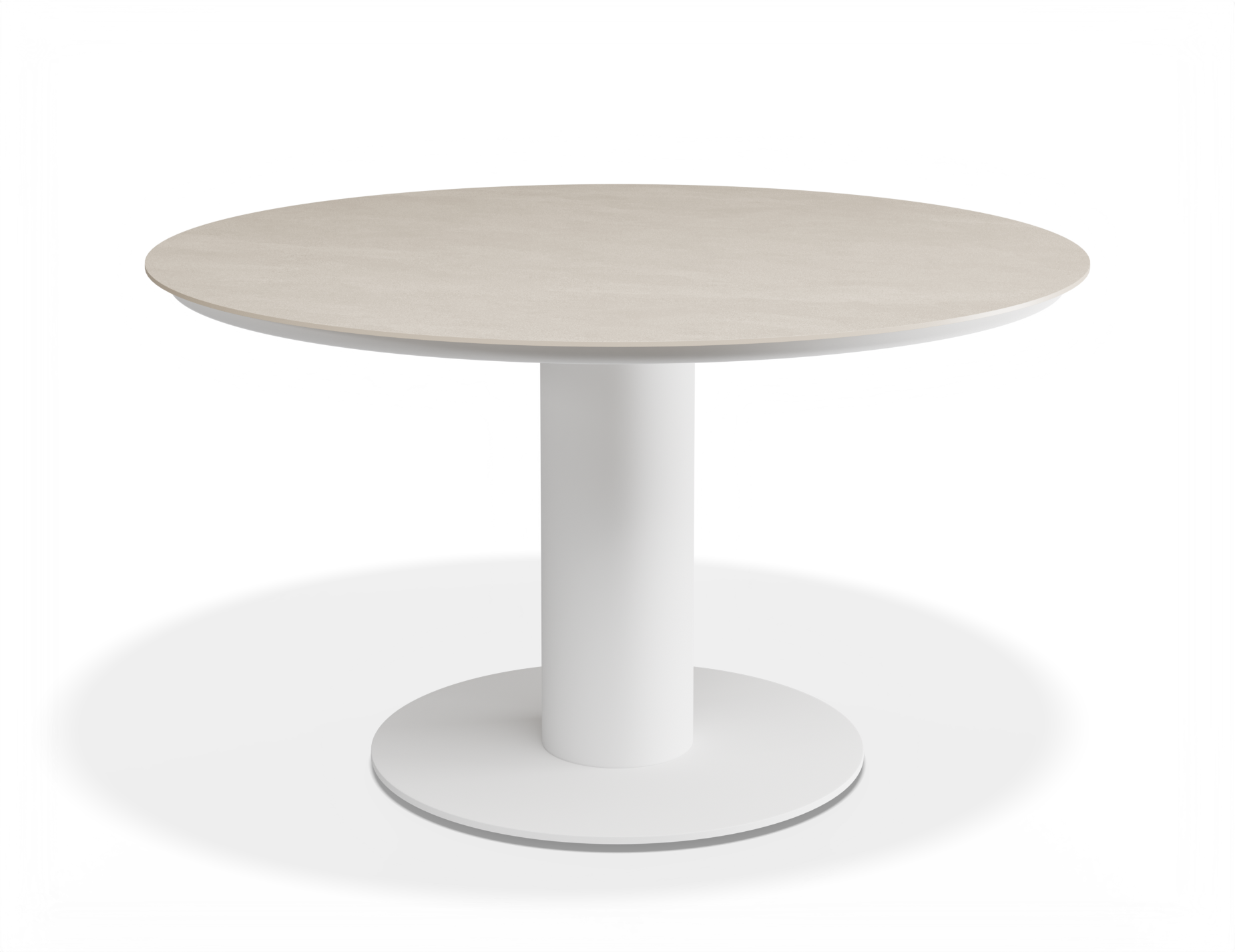 Orb Outdoor Dining Table - Low - White with Alabaster Ceramic Top