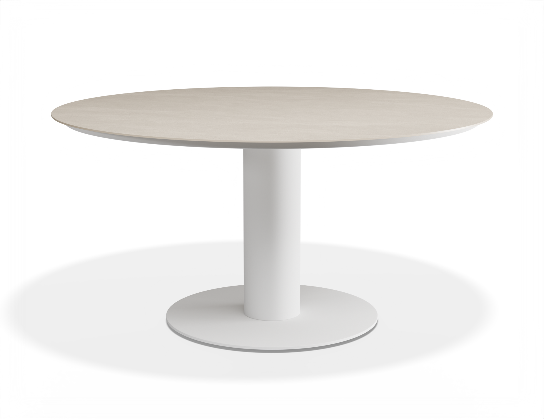 Orb Outdoor Dining Table - White with Alabaster Ceramic Top