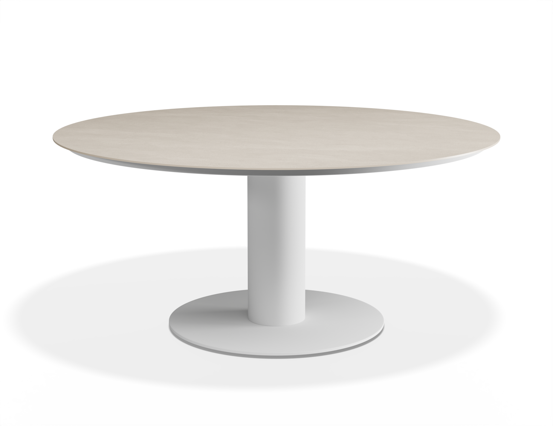 Orb Outdoor Dining Table - Low - White with Alabaster Ceramic Top