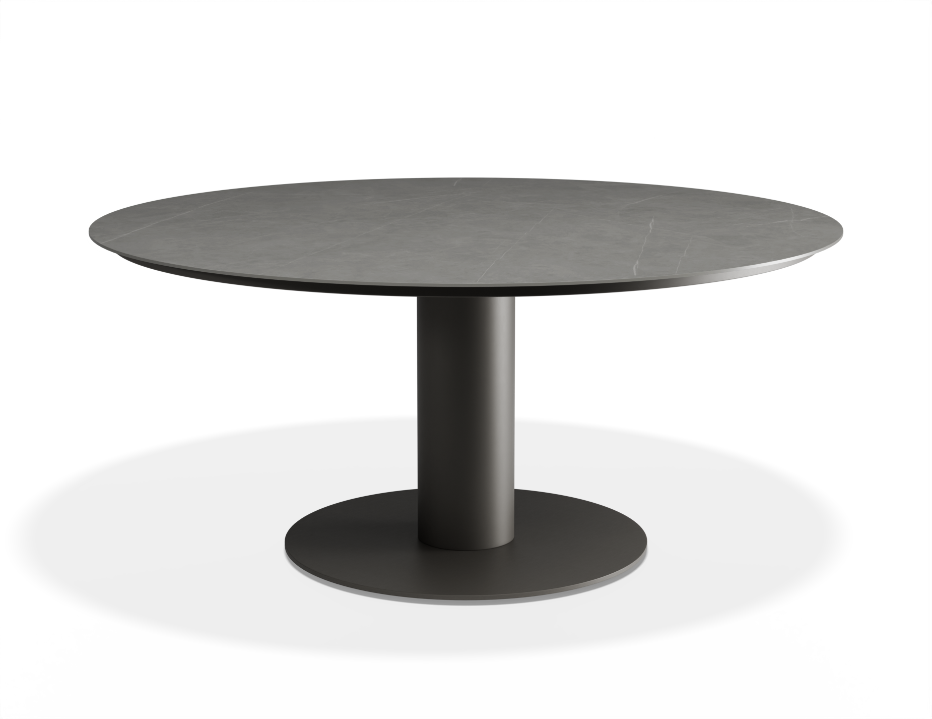 Orb Outdoor Dining Table - Low - Charcoal with Urban Grey Ceramic Top