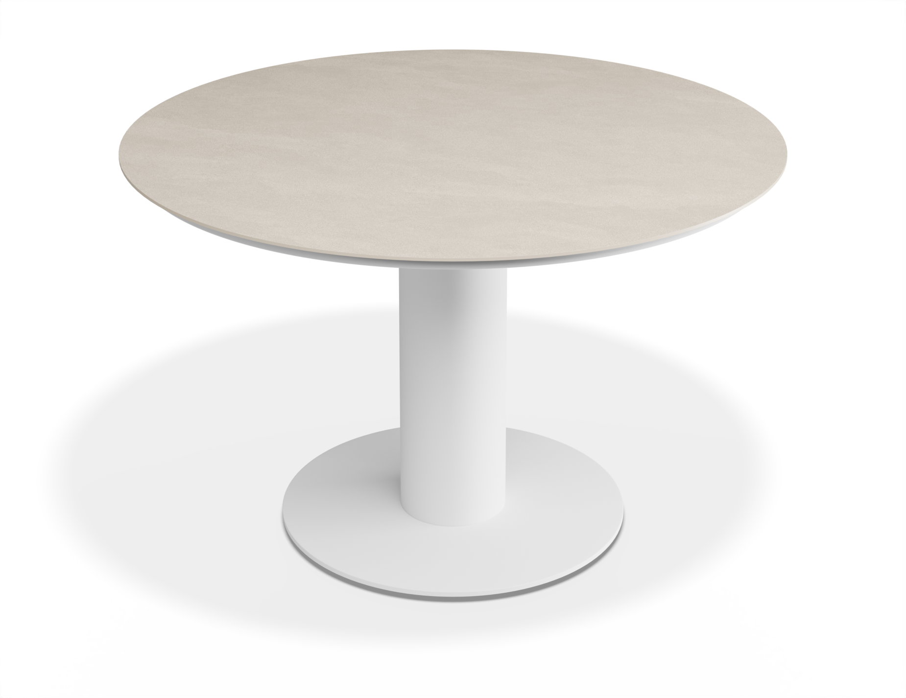 Orb Outdoor Dining Table - White with Alabaster Ceramic Top