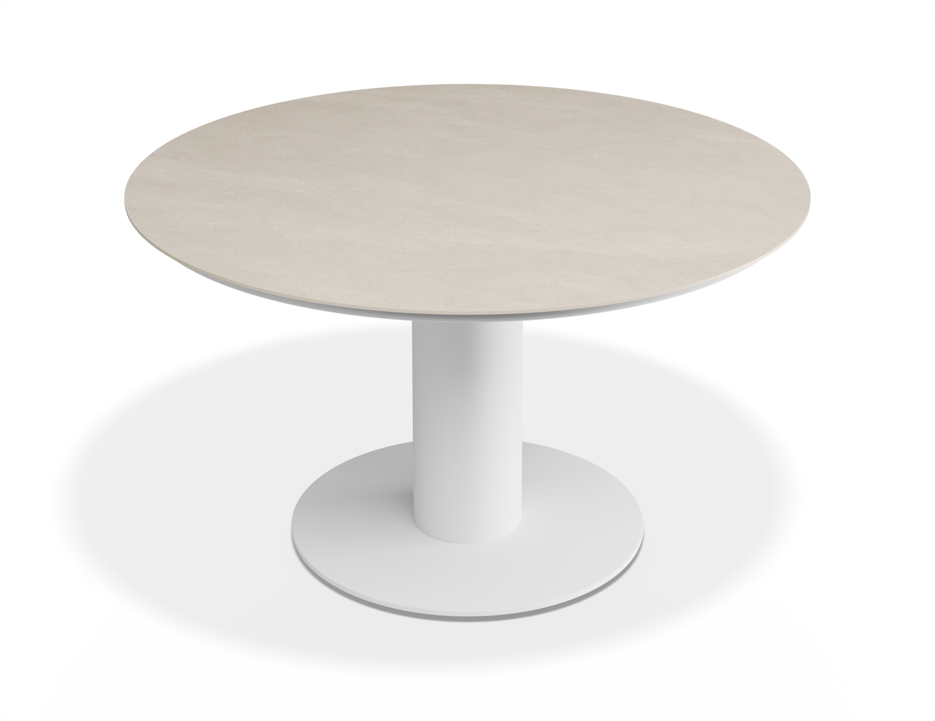 Orb Outdoor Dining Table - Low - White with Alabaster Ceramic Top