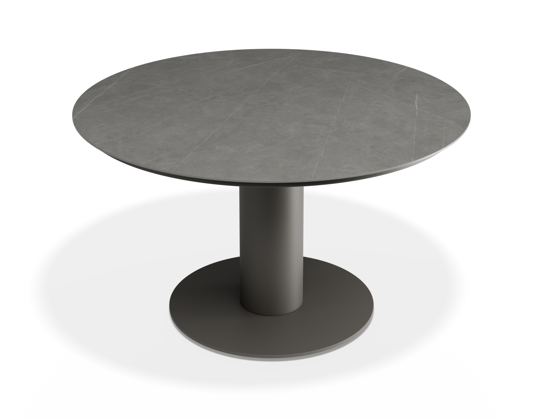 Orb Outdoor Dining Table - Low - Charcoal with Urban Grey Ceramic Top